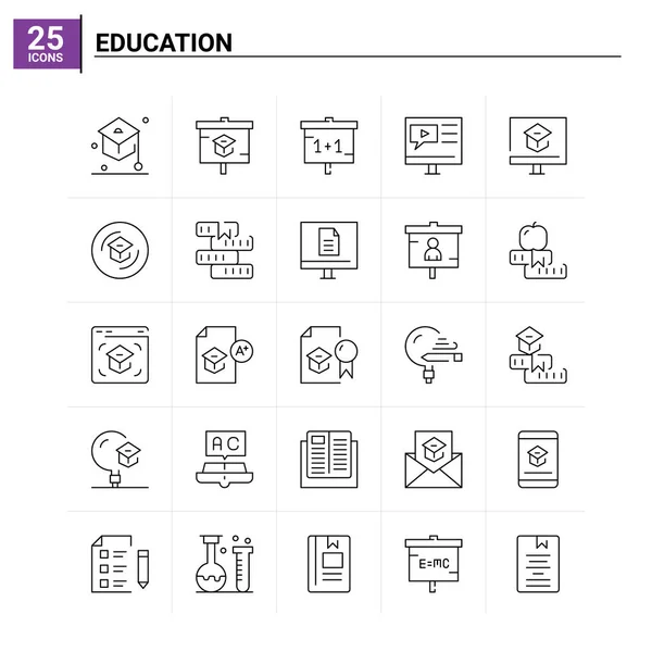 25 Набір піктограм освіти. векторний фон — стоковий вектор