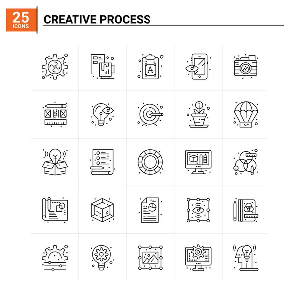 25 Creative Process набір піктограм. векторний фон — стоковий вектор