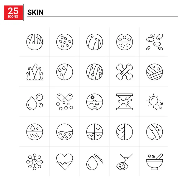 25 Zestaw ikon skóry. tło wektora — Wektor stockowy