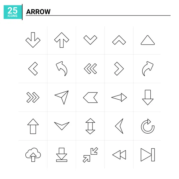 25 Arrow icon set. vector background — Stock Vector