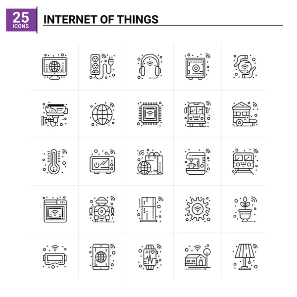 25 Internet der Dinge Icon Set. Vektorhintergrund — Stockvektor