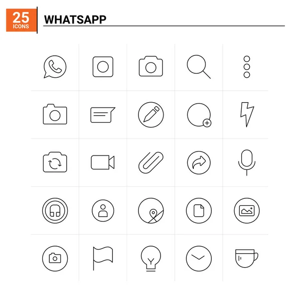 25 whatsapp Icon Set. Vektorhintergrund — Stockvektor