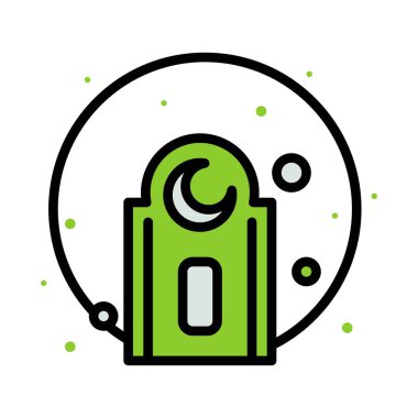 Ramazan simgeleri. Müslüman İslam dua ve ramazan kareem ince çizgi 