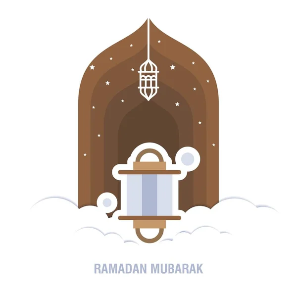 Ramadan Kareem islamisk design Crescent Moon och moskén Dome av — Stock vektor