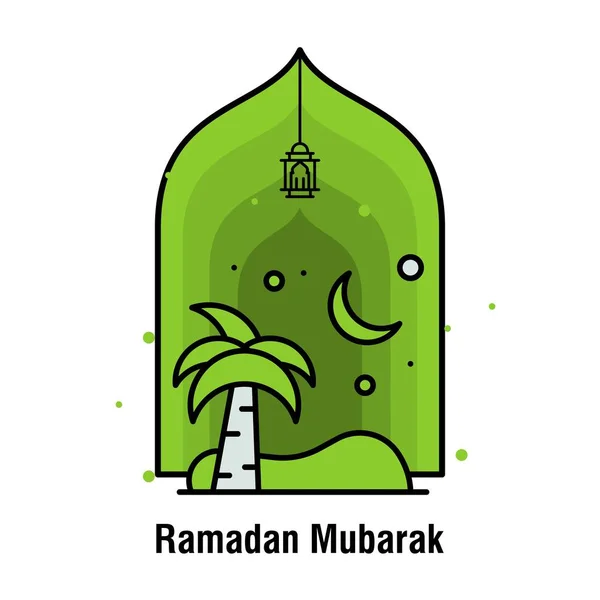 Ramadan Kareem banner concepto, ilustración vectorial . — Vector de stock