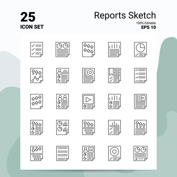 Sada ikon náčrtu25. 100% editovatelné soubory Eps10. Obchod — Stockový vektor