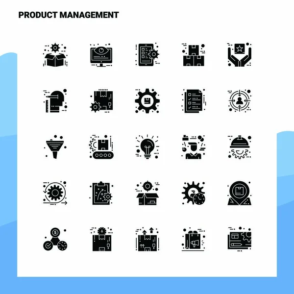 25 Product Management Icon set. Solid Glyph Icon Vector Illustra — Stock Vector
