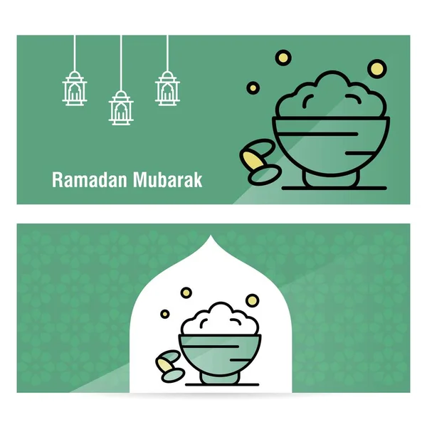 Ramadan Kareem concept banner con motivi islamici  . — Vettoriale Stock