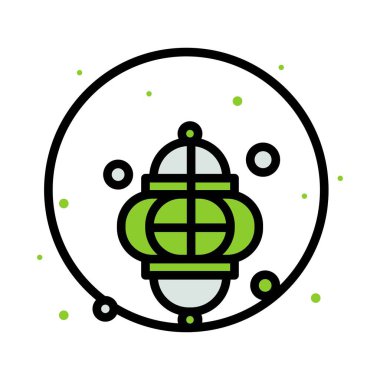 Ramazan simgeleri. Müslüman İslam dua ve ramazan kareem ince çizgi 