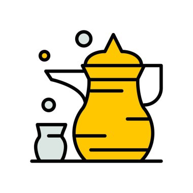 Ramazan simgeleri. Müslüman İslam dua ve ramazan kareem ince çizgi 