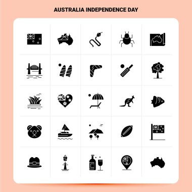 25 Avustralya Bağımsızlık Günü Simgesi. Vektör Kabartma Biçimi