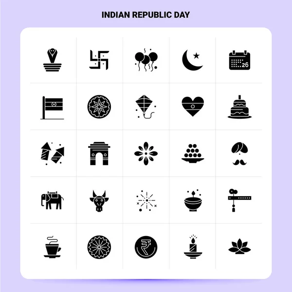 ^ “25 India Republic Day Icon set.ベクトルグリフスタイルデザイン — ストックベクタ