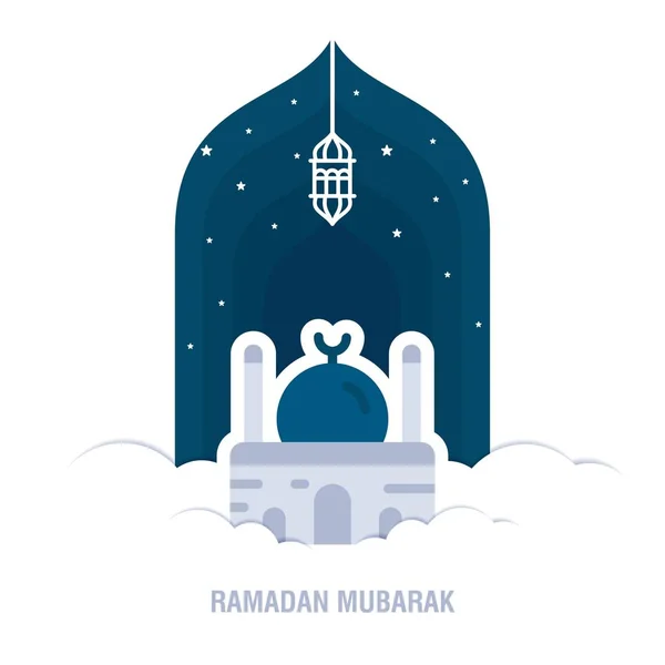 Ramadan Kareem islamisk design Crescent Moon och moskén Dome av — Stock vektor