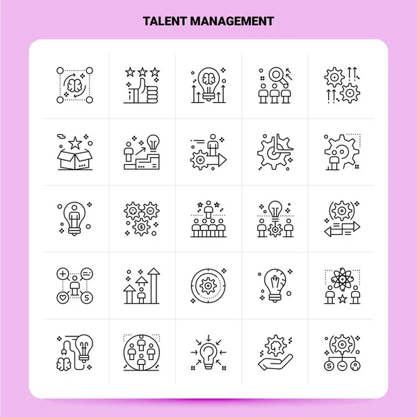 Set di icone OutLine 25 Talent Management. Progettazione stile linea vettoriale — Vettoriale Stock