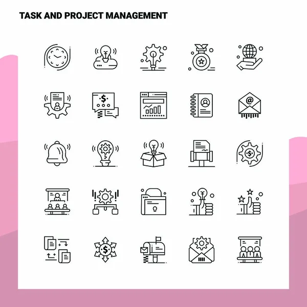 Набор иконки "Задача и управление проектами" - 25 икон. Векто — стоковый вектор