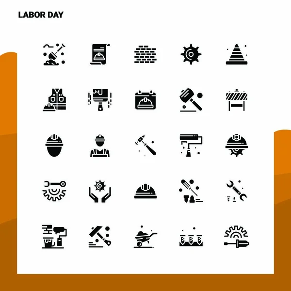 Ikona Dnia Pracy 25. Temperatura zilustrowania wektora ikony glifa stałego — Wektor stockowy