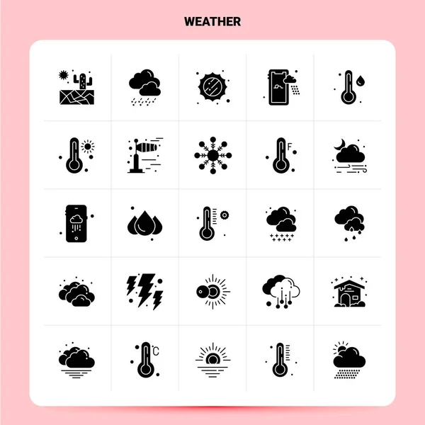 25 декабря - икона погоды. Векторный стиль глифов Черные иконы — стоковый вектор