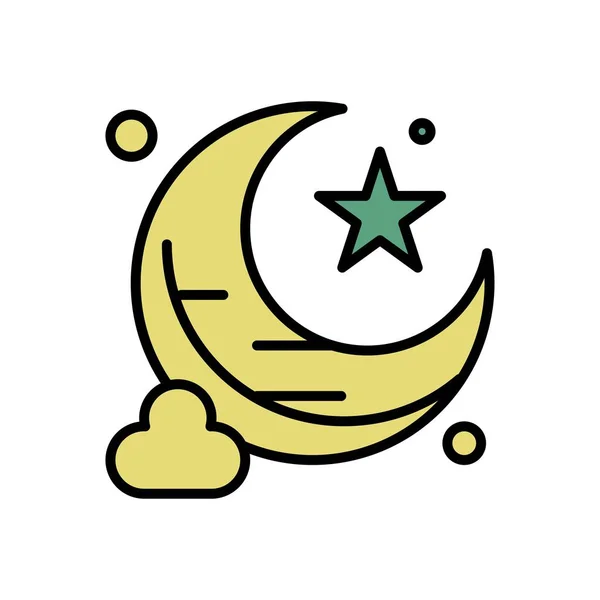 Ramazan simgeleri. Müslüman İslam dua ve ramazan kareem ince çizgi — Stok Vektör