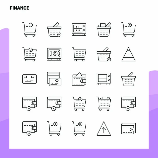 Set of Finance Line Icon set 25 Icons. Vector Minimalism Style D
