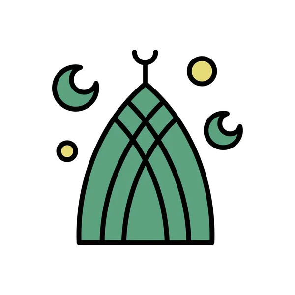 Iconos de Ramadán. Islam musulmán oración y ramadán kareem delgada línea — Vector de stock