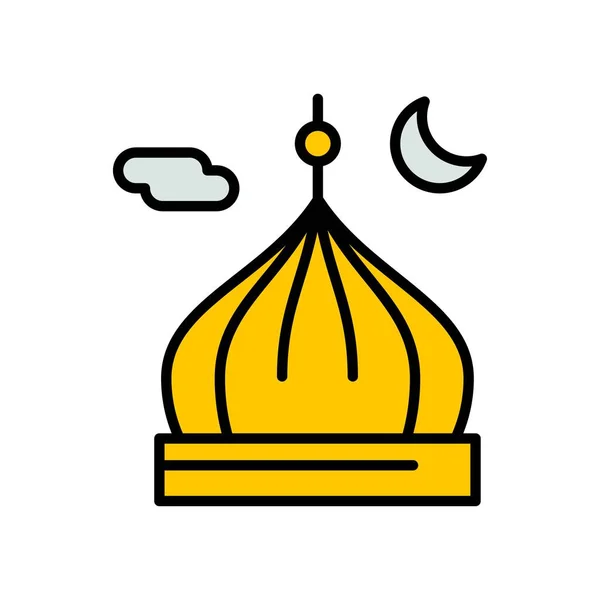 Iconos de Ramadán. Islam musulmán oración y ramadán kareem delgada línea — Archivo Imágenes Vectoriales