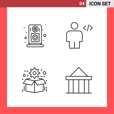 Evrensel yaratıcı simgeler kümesi, web ve mobil uygulamalar ve projeler için basit vektör illüstrasyonları 