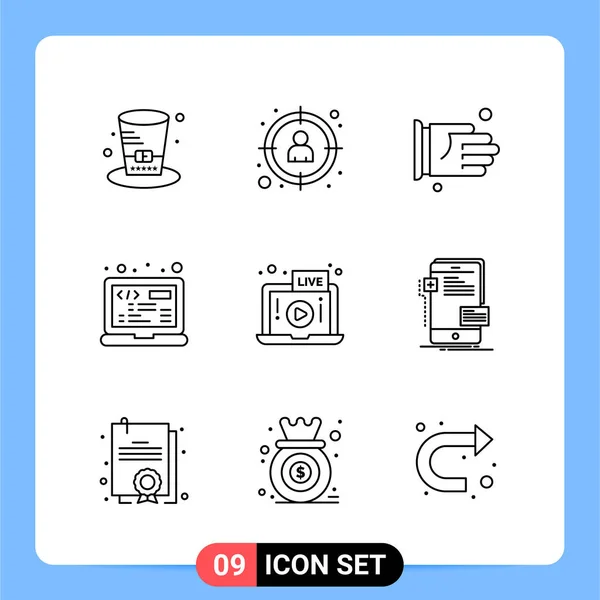 Conjunto Iconos Creativos Universales Simplemente Vector Ilustraciones Para Aplicaciones Web — Archivo Imágenes Vectoriales