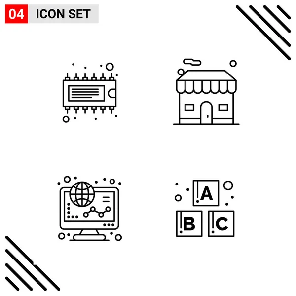 Set Universal Creative Icons Simply Vector Illustrations Web Mobile Apps — Stock Vector