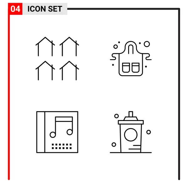 Set Icone Creative Universali Semplicemente Illustrazioni Vettoriali Applicazioni Progetti Web — Vettoriale Stock