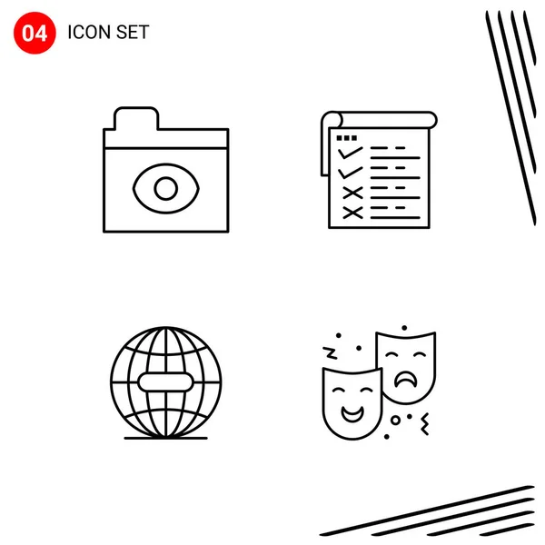 Conjunto Iconos Creativos Universales Simplemente Vector Ilustraciones Para Aplicaciones Web — Vector de stock