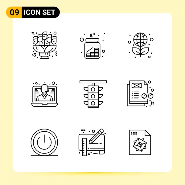 Conjunto Iconos Creativos Universales Simplemente Vector Ilustraciones Para Aplicaciones Web — Archivo Imágenes Vectoriales