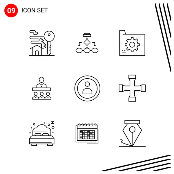 Set Universal Creative Icons Simply Vector Illustrations Web Mobile Apps — Stock Vector