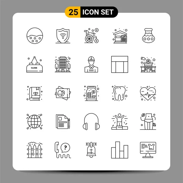 Conjunto Iconos Creativos Universales Ilustración Vectorial — Vector de stock