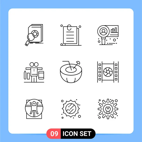 Conjunto Iconos Creativos Universales Simplemente Vector Ilustraciones Para Aplicaciones Web — Archivo Imágenes Vectoriales