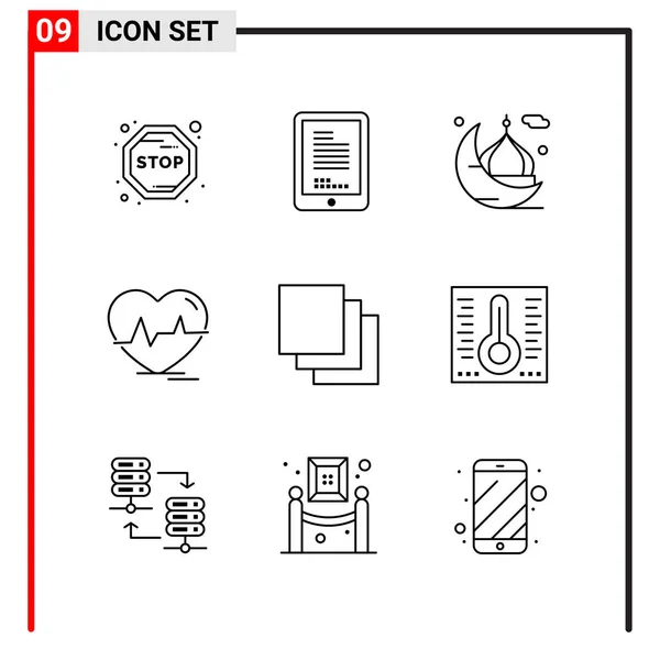 Conjunto Iconos Creativos Universales Simplemente Vector Ilustraciones Para Aplicaciones Web — Archivo Imágenes Vectoriales