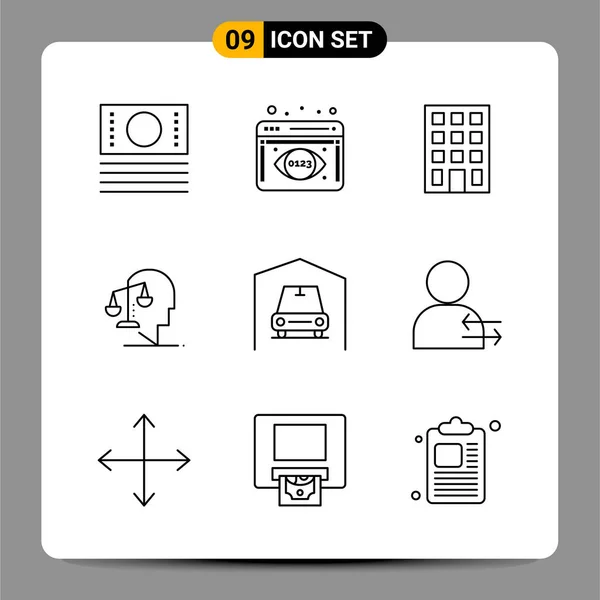 Conjunto Iconos Creativos Universales Simplemente Vector Ilustraciones Para Aplicaciones Web — Archivo Imágenes Vectoriales