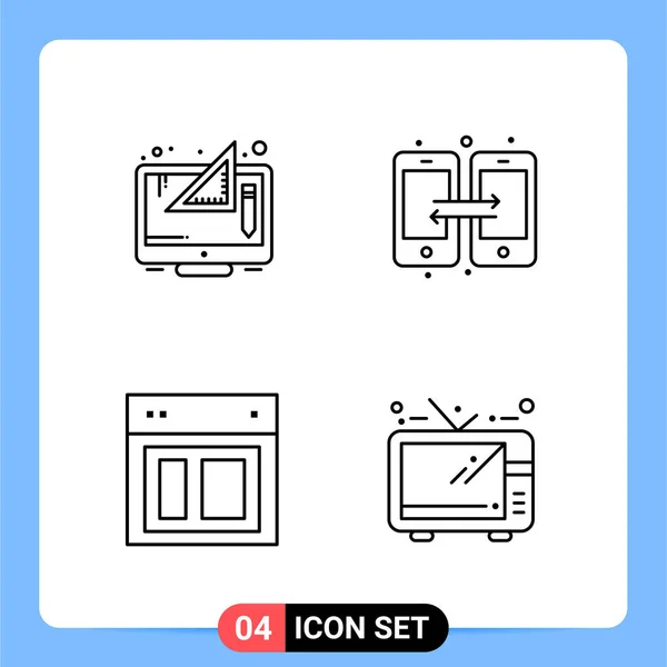 Set Universeller Kreativer Symbole Einfach Vektorillustrationen Für Web Und Mobile — Stockvektor