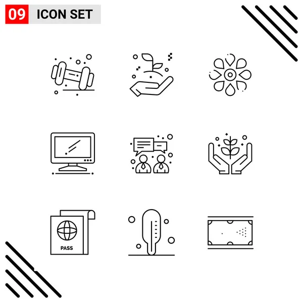 Conjunto Iconos Creativos Universales Simplemente Vector Ilustraciones Para Aplicaciones Web — Archivo Imágenes Vectoriales