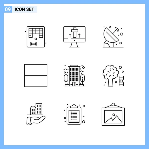 Conjunto Iconos Creativos Universales Ilustración Vectorial — Vector de stock