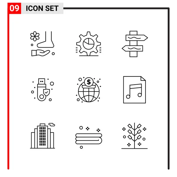 Set Universal Creative Icons Simply Vector Illustrations Web Mobile Apps — Stock Vector