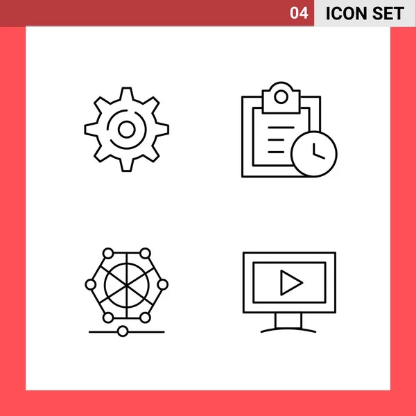 Conjunto Iconos Creativos Universales Simplemente Vector Ilustraciones Para Aplicaciones Web — Archivo Imágenes Vectoriales