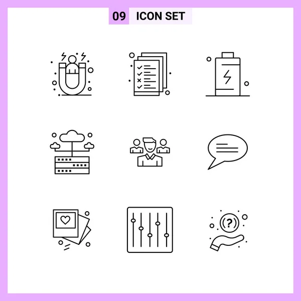 Conjunto Iconos Creativos Universales Simplemente Vector Ilustraciones Para Aplicaciones Web — Archivo Imágenes Vectoriales