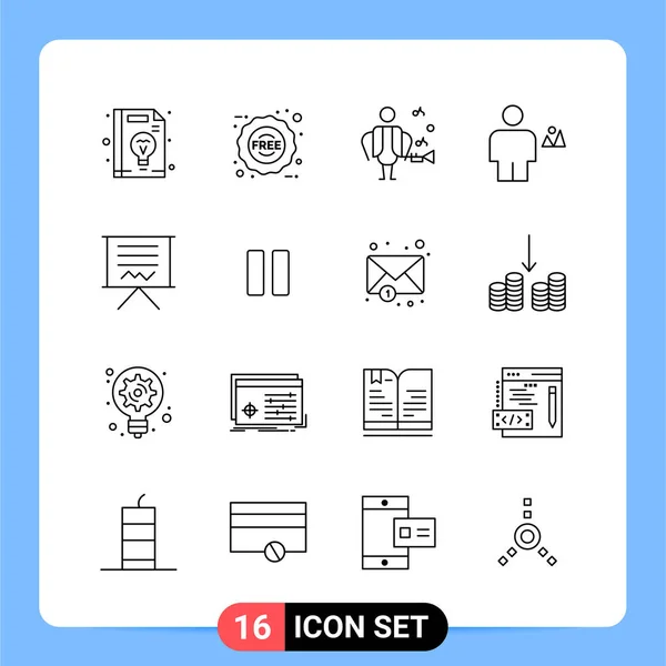 Conjunto Iconos Creativos Universales Simplemente Vector Ilustraciones Para Aplicaciones Web — Archivo Imágenes Vectoriales