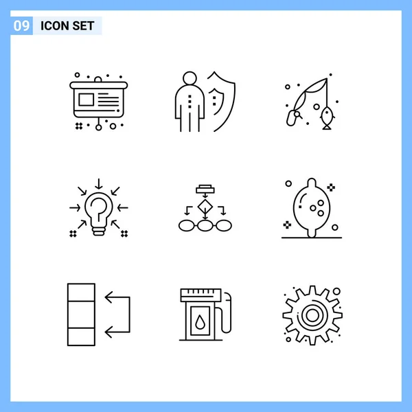 Conjunto Iconos Creativos Universales Simplemente Vector Ilustraciones Para Aplicaciones Web — Vector de stock