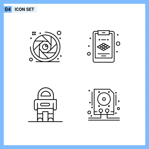 Set Universal Creative Icons Simply Vector Illustrations Web Mobile Apps — Stock Vector