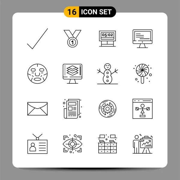 Set Universal Creative Icons Simply Vector Illustrations Web Mobile Apps — Stock Vector