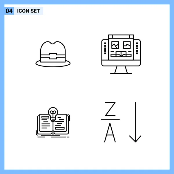 Set Icone Creative Universali Semplicemente Illustrazioni Vettoriali Applicazioni Progetti Web — Vettoriale Stock