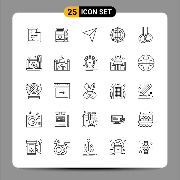 Conjunto Iconos Creativos Universales Simplemente Vector Ilustraciones Para Aplicaciones Web — Archivo Imágenes Vectoriales