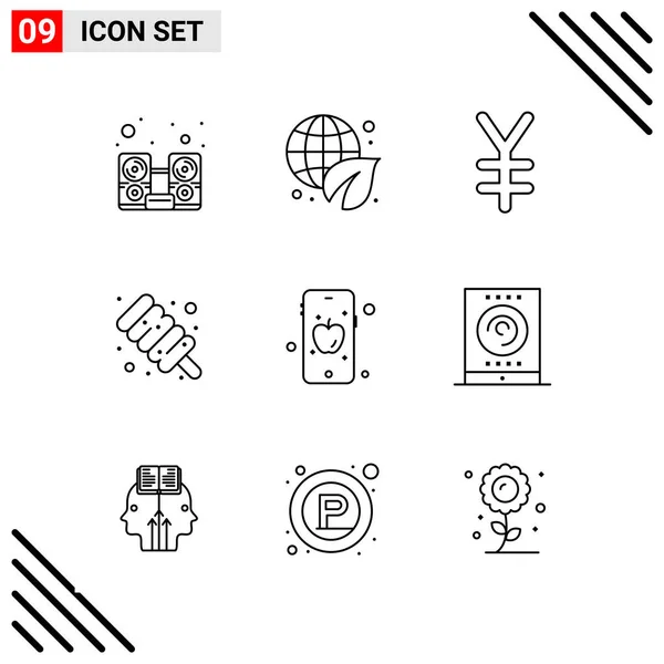 Conjunto Iconos Creativos Universales Simplemente Vector Ilustraciones Para Aplicaciones Web — Archivo Imágenes Vectoriales