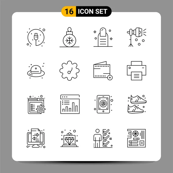 Conjunto Iconos Creativos Universales Simplemente Vector Ilustraciones Para Aplicaciones Web — Archivo Imágenes Vectoriales